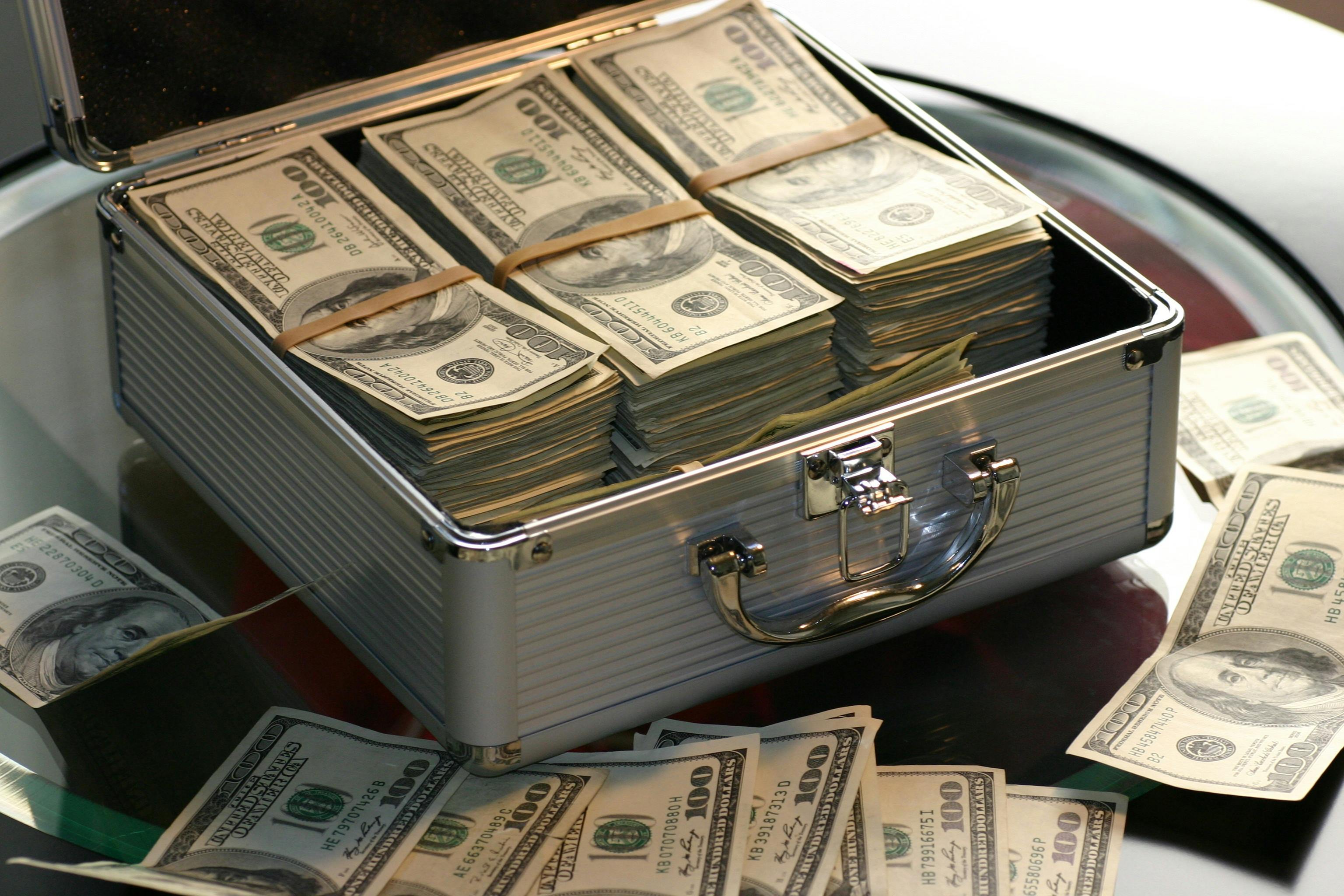 a suitecase full of cash